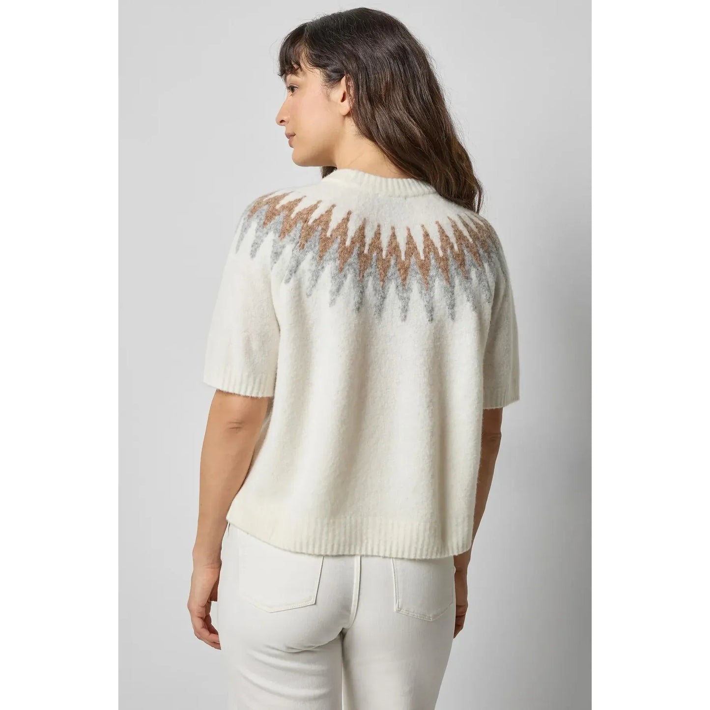 Lilla P Fair Isle Sweater in Winter White