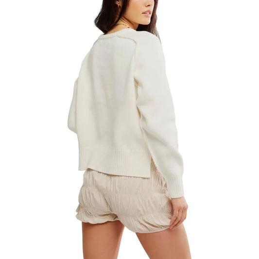 Free People Spring Street Pullover in Optic White