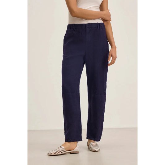 Velvet by Graham & Spencer Taylor Heavy Linen Pant in Navy