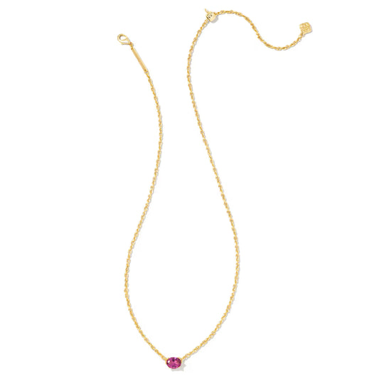 Kendra Scott Cailin Gold Pendant Necklace Purple Crystal