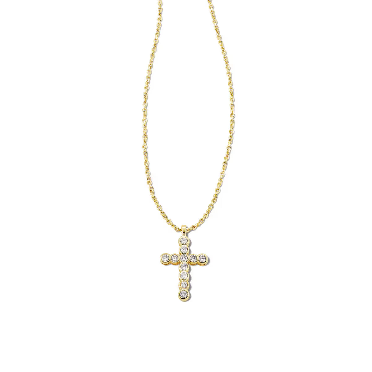 Kendra Scott Cross Crystal Pendant Necklace in White CZ