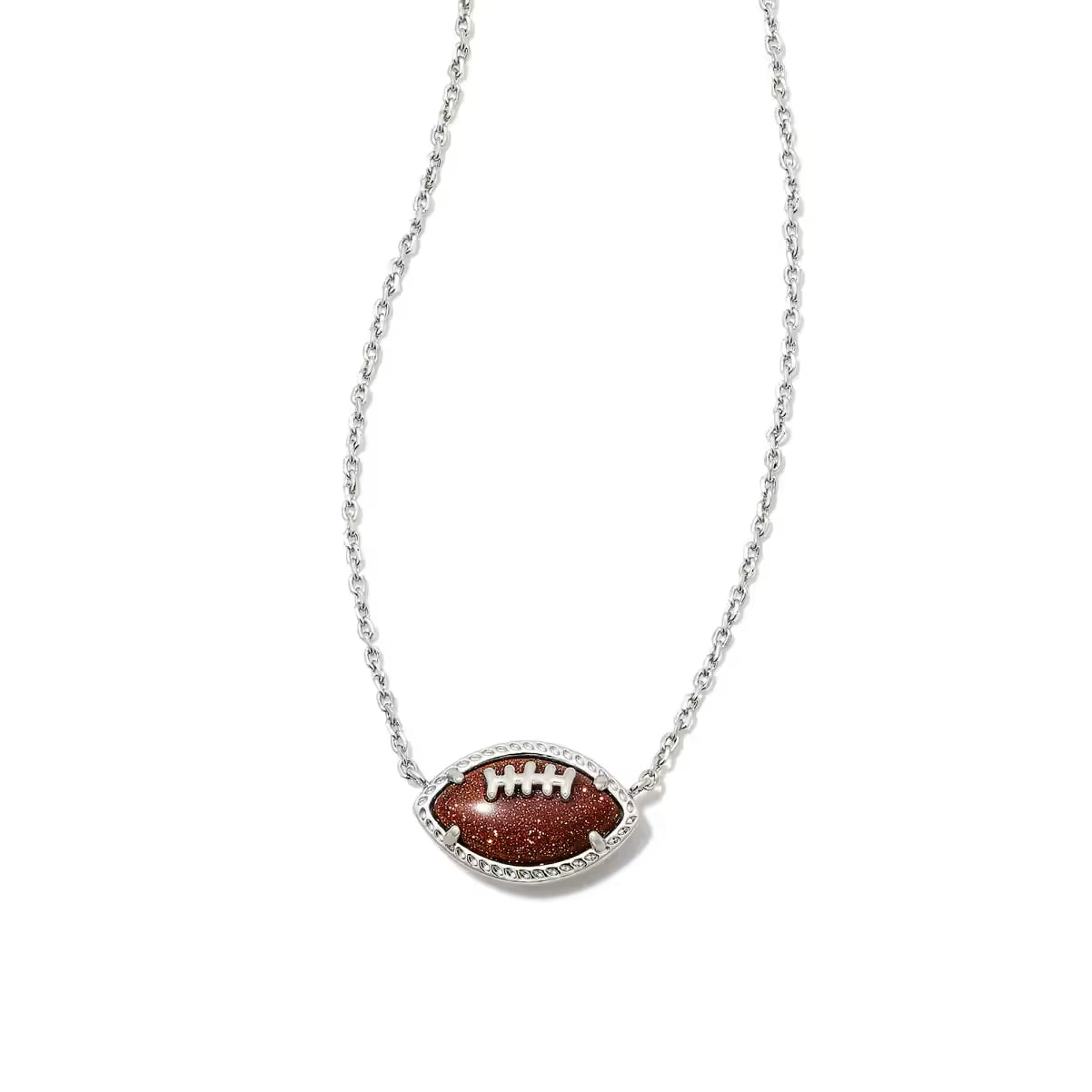 Kendra Scott Football Silver Short Pendant Necklace