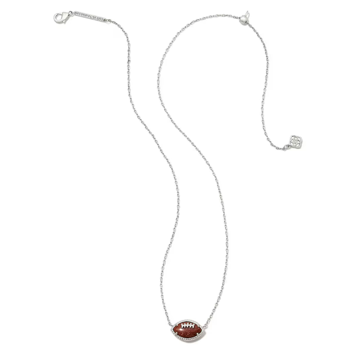 Kendra Scott Football Silver Short Pendant Necklace