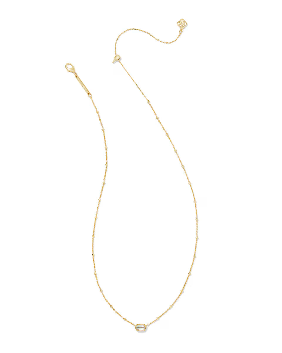 Kendra Scott Mini Elisa Gold Satellite Short Pendant Necklace in Gold Dichroic Glass