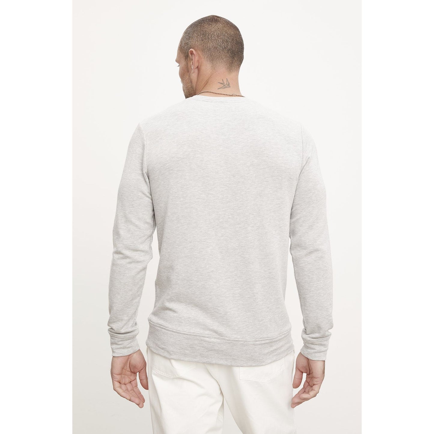 Velvetmen Soren Luxe Fleece Pullover in Heather Grey