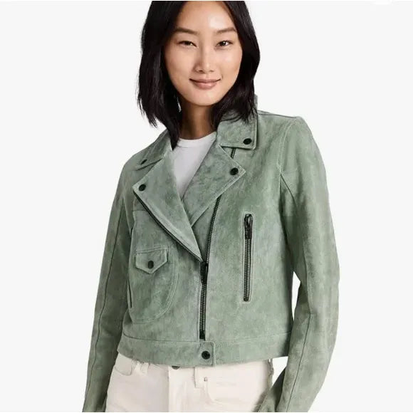 Blank NYC Suede Green Moto Jacket