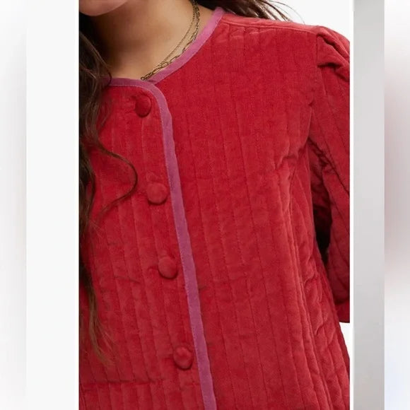 Consignment006 Free People Natalia Stretch Cotton Quilted Jacket