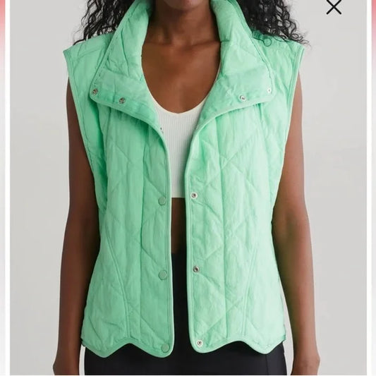 Free People Movement Green Quinn Quilted puffer Vest