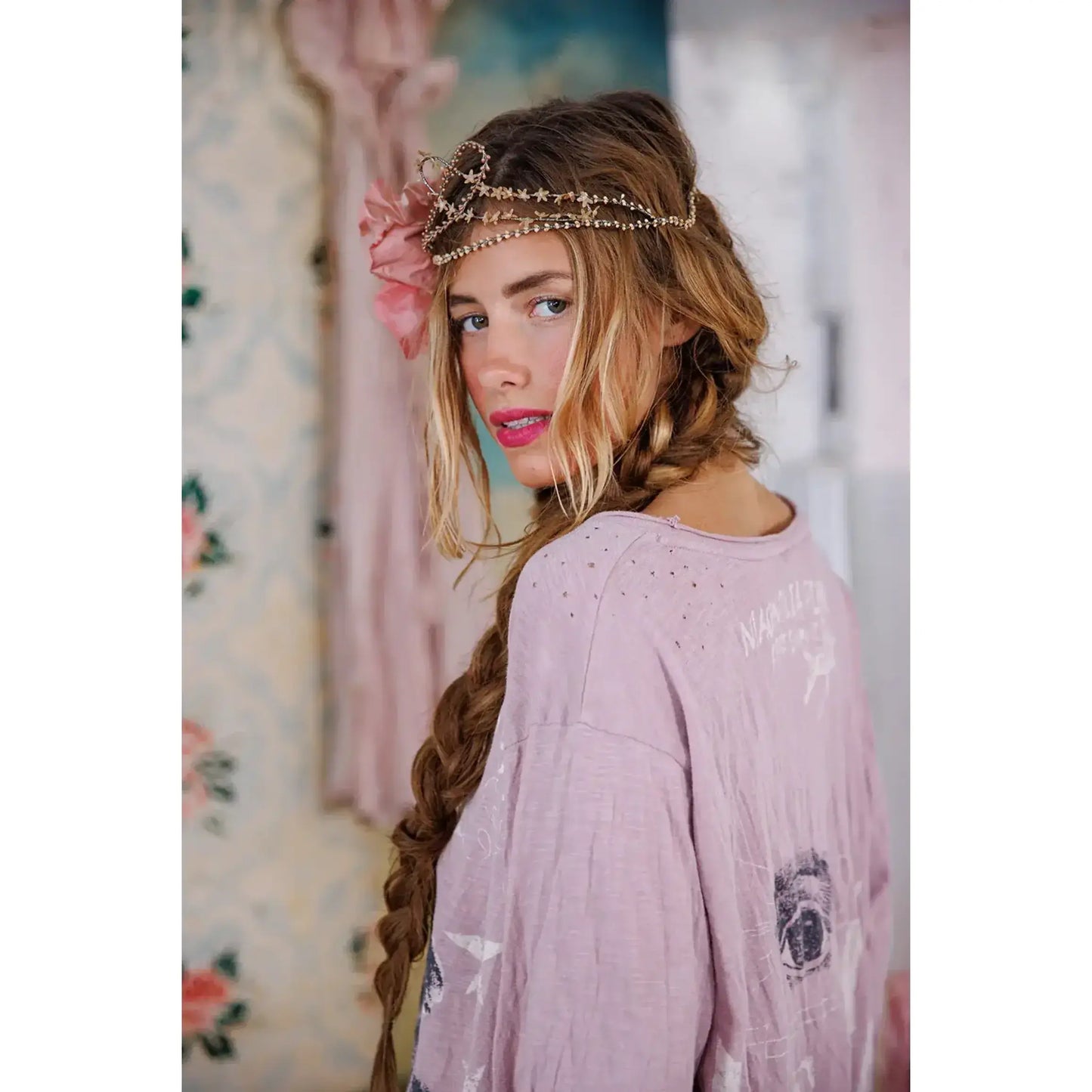Magnolia Pearl Brightest Eyes Viggo Tee in Lychee Blossom
