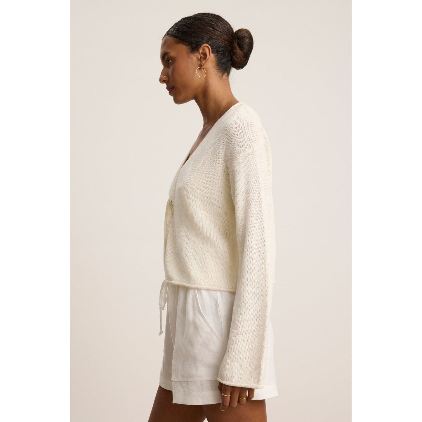 Velvet by Graham & Spencer Verity Organic Hemp Cotton Sweater in Milk