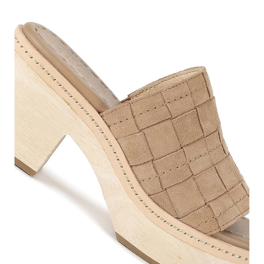 Frye Hazel Woven Slide Platform Sandal - Luxurious Suede & Soft