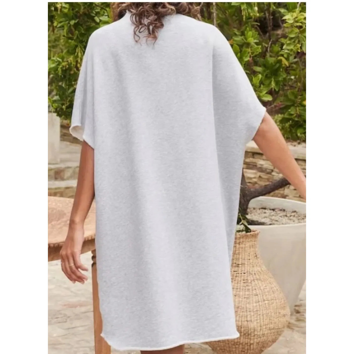 Frank & Eileen Mini Ella Triple Fleece Dress in Light Gray