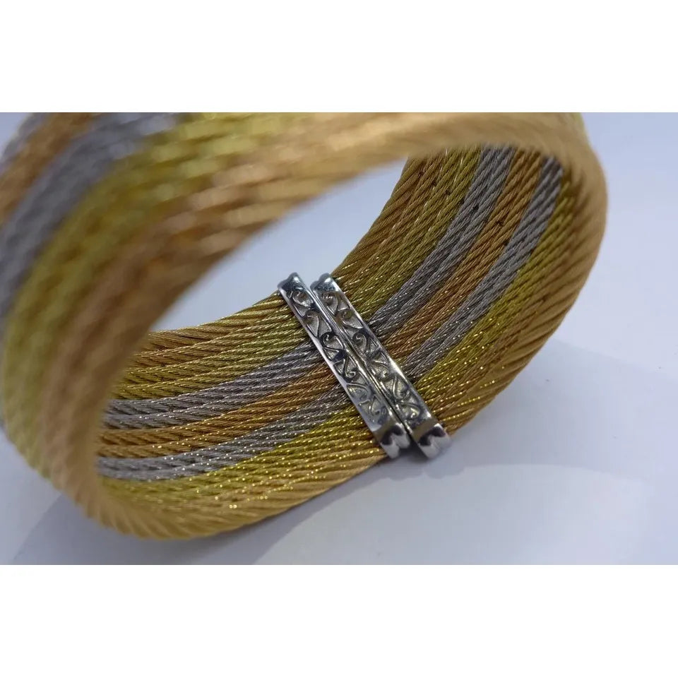 Alor Stainless Steel Au750 Oversized Cable Corded Layered Cuff