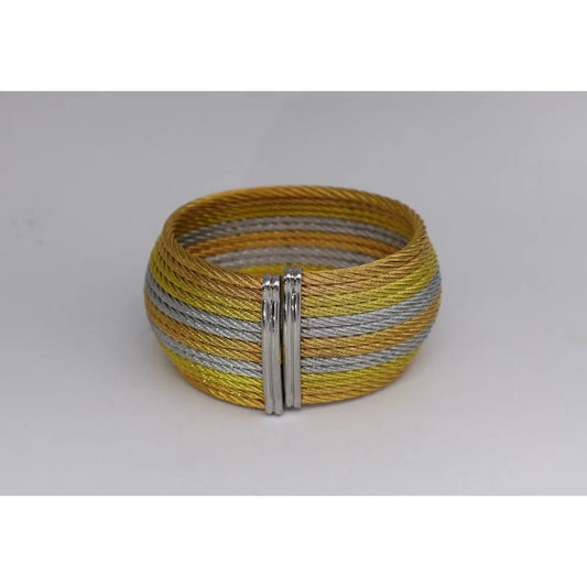 Alor Stainless Steel Au750 Oversized Cable Corded Layered Cuff