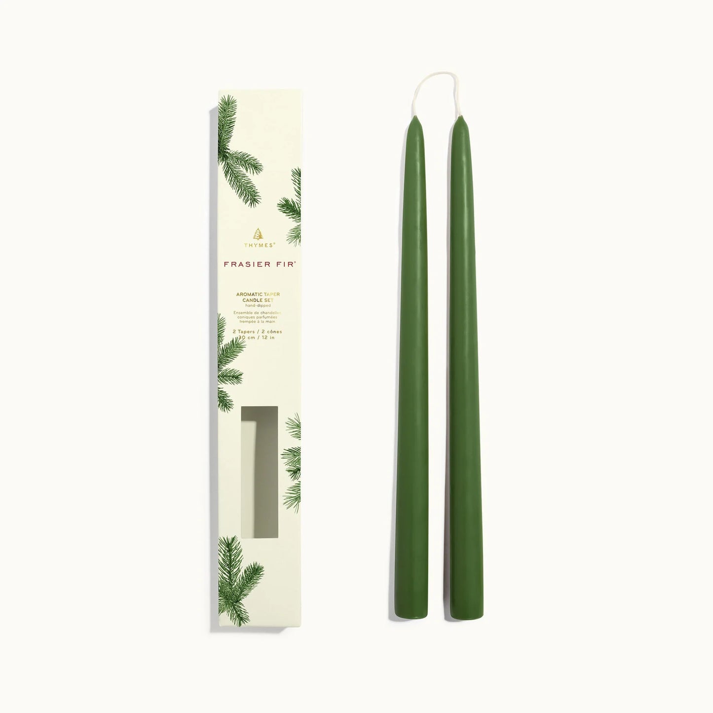 Thymes Frasier Fir 12" Taper Candles