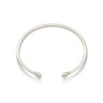 Kendra Scott Grayson Crystal Cuff Rhodium Metal Bracelet White CZ