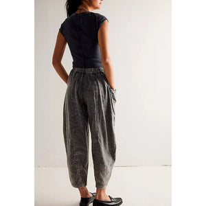Free People High Road Pull-On Barrel Pants in Dried Basil