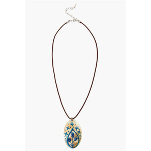 Chan Luu Blue Hand Painted Mother of Pearl Shell Necklace