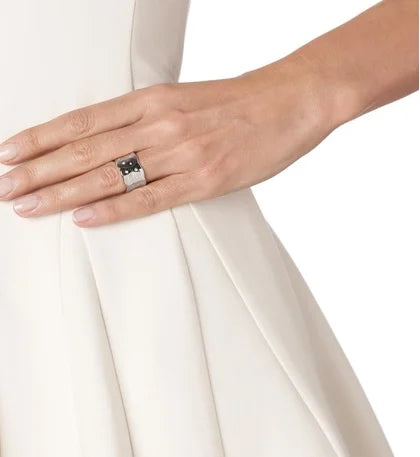 Monica Vinader Siren Scatter Ring in Sterling Silver & White Topaz