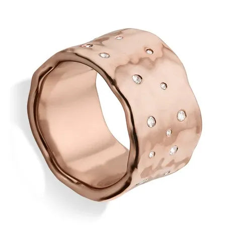 Monica Vinader Siren Scatter Ring in 18k Rose Gold Vermeil & White Topaz