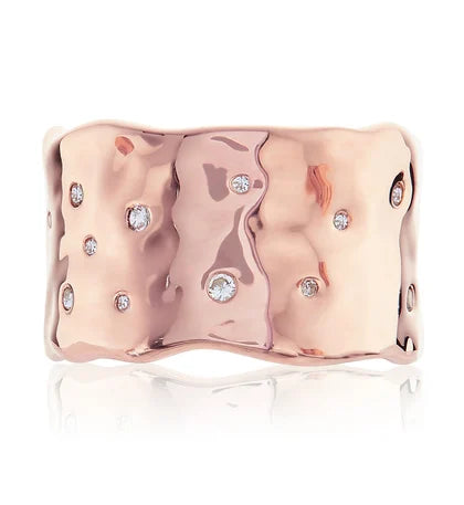 Monica Vinader Siren Scatter Ring in 18k Rose Gold Vermeil & White Topaz