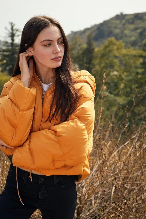 Consignment009 Velvet by Graham & Spencer Raylin Puffer Jacket in Mustard