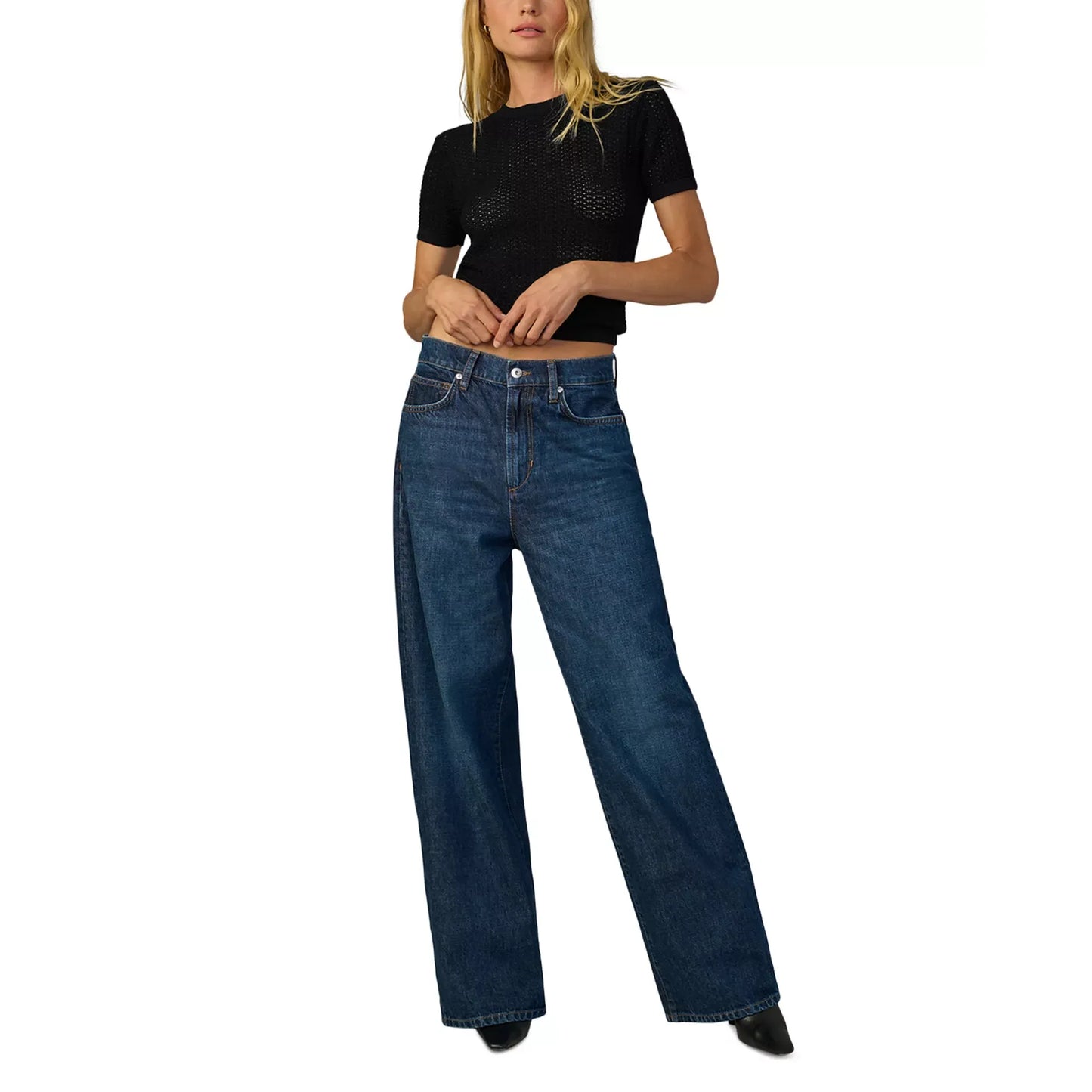 Joe's Jeans The Crochet Baby Tee in Black