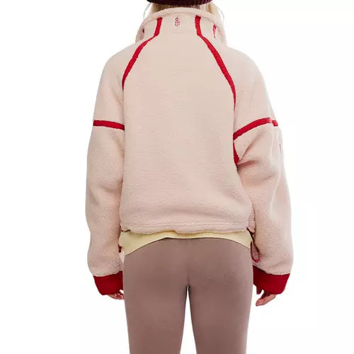 Free People Mountain High 1/2 Zip in Ballet Slipper Combo