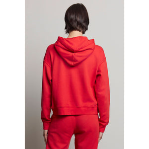 Velvet by Jenny Graham Ojai Organic Fleece Long Sleeve Hoodie in Ruby