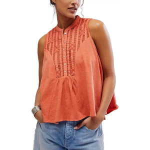 Free People Sunkissed Top in Red Mango