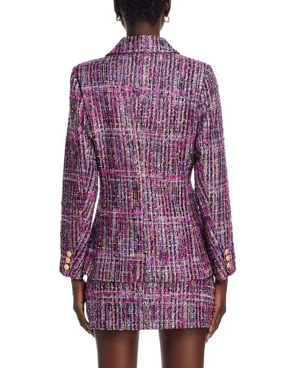 Aqua Tweed Blazer in Purple Multi 