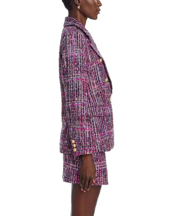 Aqua Tweed Blazer in Purple Multi 