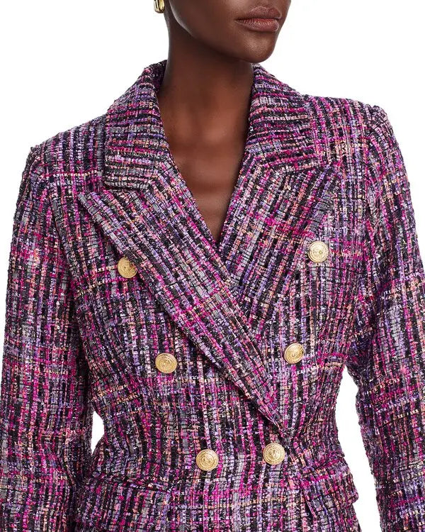 Aqua Tweed Blazer in Purple Multi 