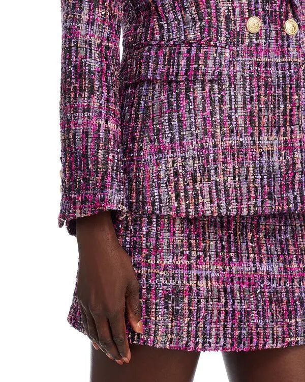 Aqua Tweed Blazer in Purple Multi 