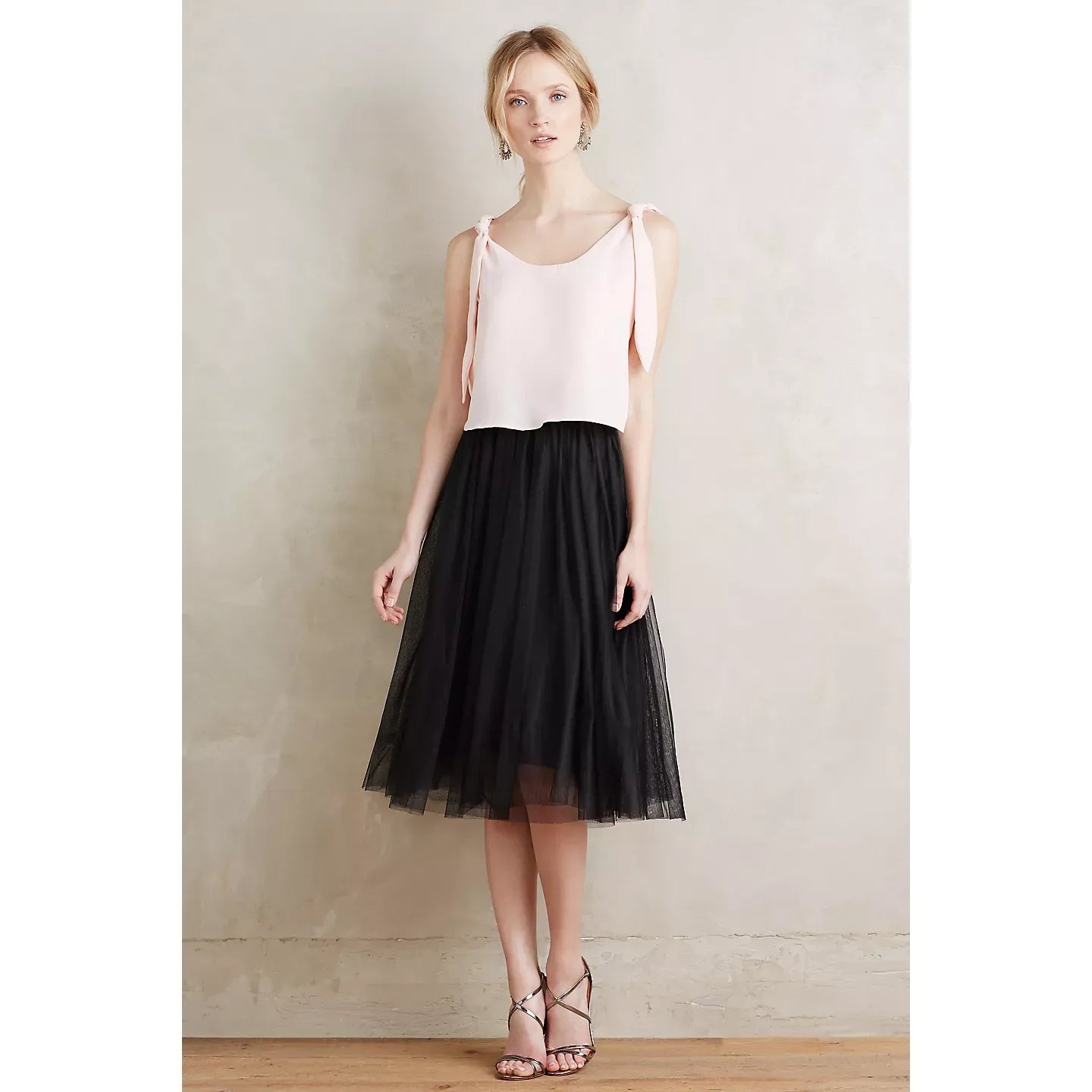 Bailey 44 by Anthropologie Tulle Midi Skirt in Black