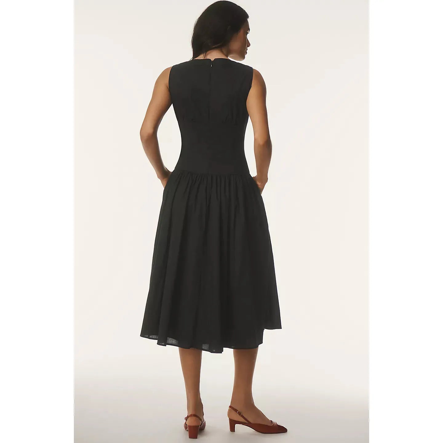 Hutch Designs Indy Cotton Midi Dress in Black