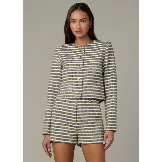 Joe's Jeans The Talia Jacket in Midnight Ecru Stripe