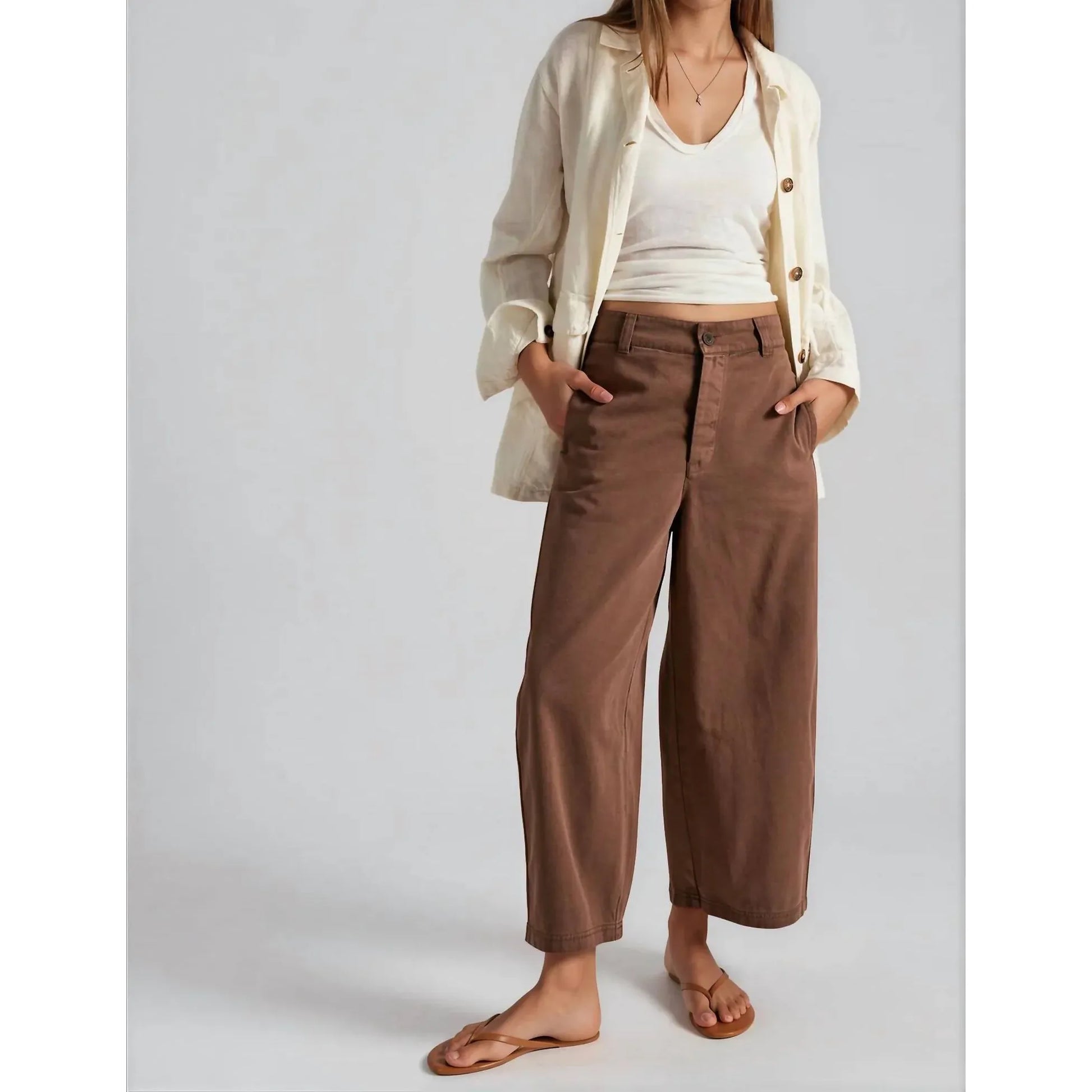 Free People Laydown Chino in Brownie