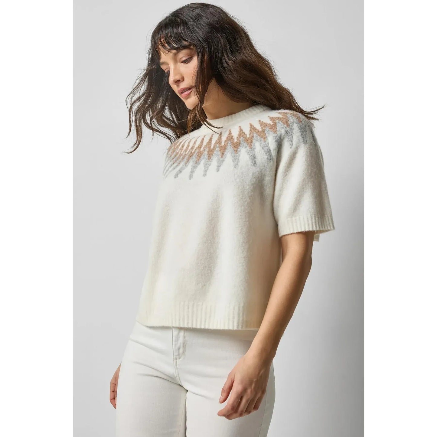 Lilla P Fair Isle Sweater in Winter White