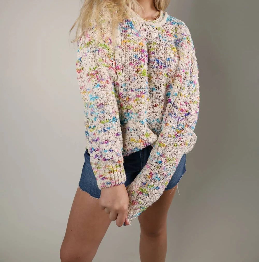Free People Harlyn Pullover in Ivory Combo