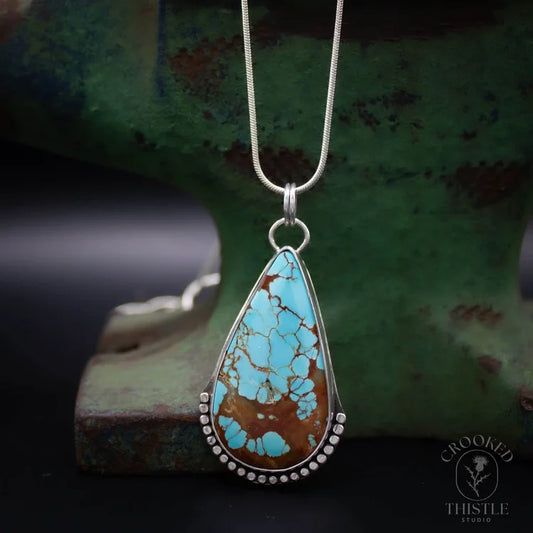 Crooked Thistle #8 Turquoise Teardrop Pendant