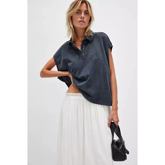 Free People We The Free Keep on Polo in Washed Black