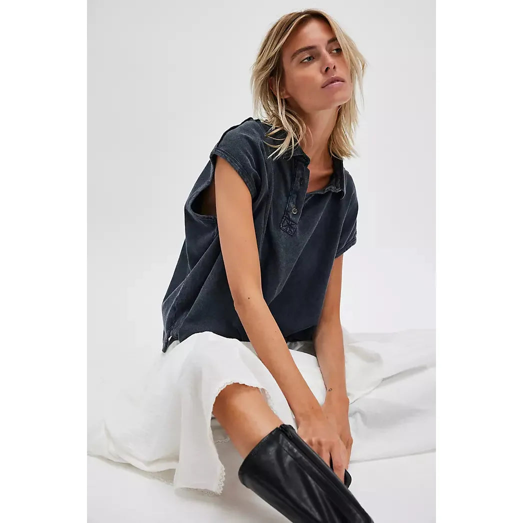 Free People We The Free Keep on Polo in Washed Black