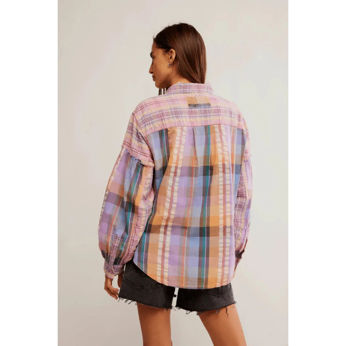 Free People Madras Dreams Top in Pink Combo