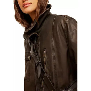 Free People We the Free Buckle Up Vegan Leather Jacket