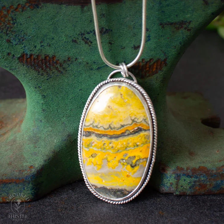 Crooked Thistle Bumblebee Jasper Pendant