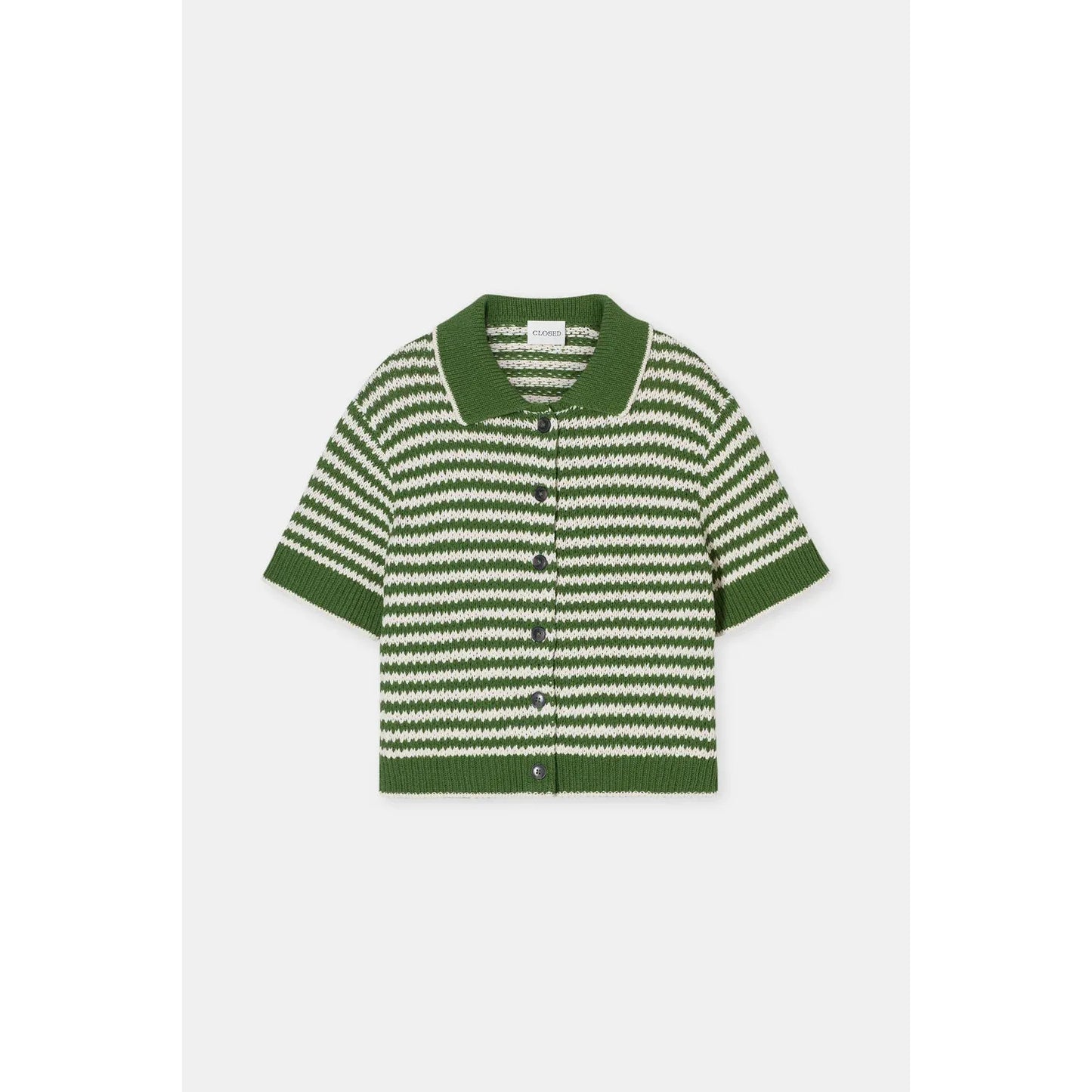 CLOSED Knitted Organic Cotton Cardigan in Matcha Green