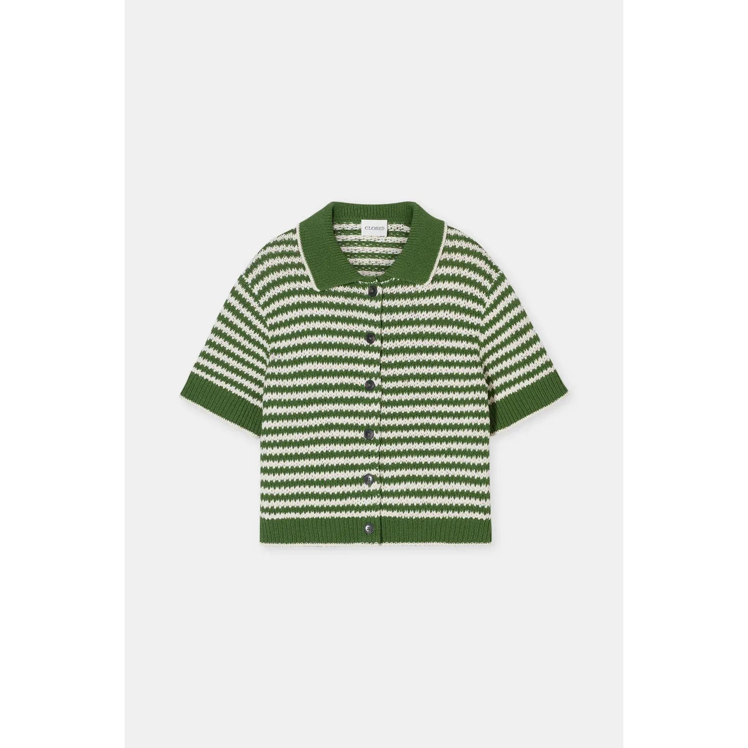 CLOSED Knitted Organic Cotton Cardigan in Matcha Green