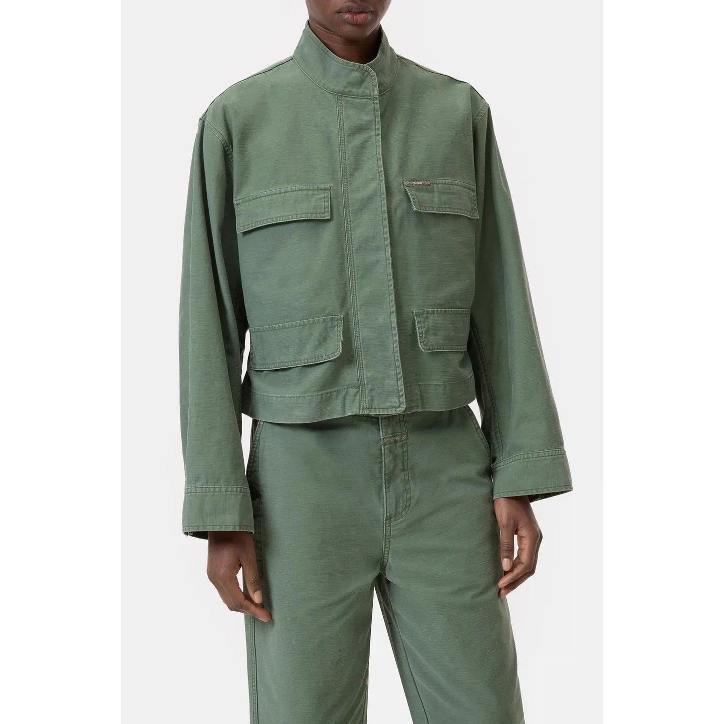 Closed Cotton Utility Jacket in Matcha Green