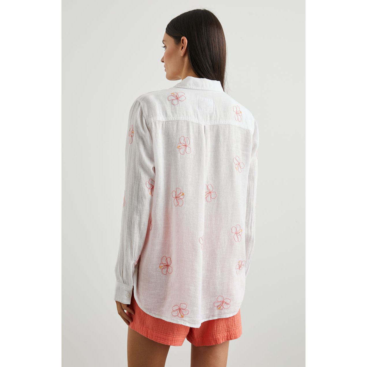 Rails Charli Shirt in Hibiscus Embroidery